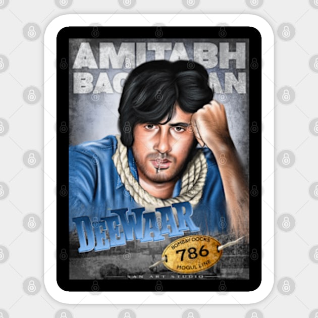 Amitabh Bachchan Deewar art Sticker by SAN ART STUDIO 